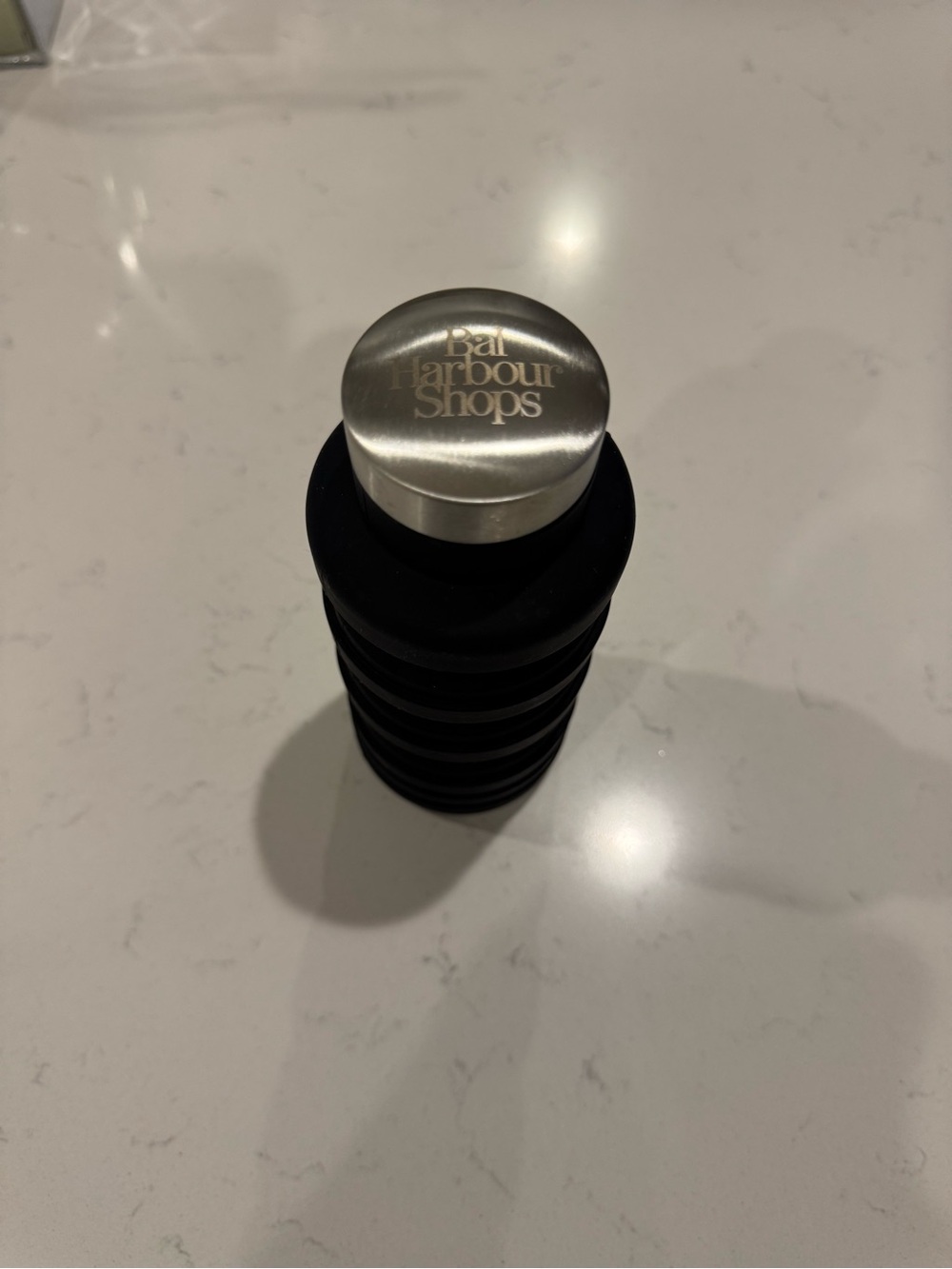 Bal Harbour Shops Black Stainless + collapsible Silicone  Water Bottle
